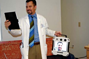 Dr. Jason Knight demonstrates telemedicine