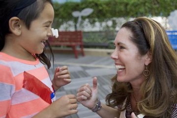 Yezehnia Rocha, with Kristen Spalding, the founder of Allie's Helping Hands