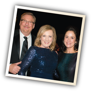 (from left to right) Rick Warren, Kay Warren and Kim Cripe, CHOC President and CEO, at the CHOC Cherishes Children Gala