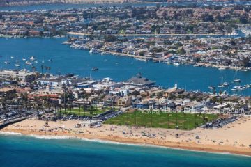 View from the air of Balboa Island