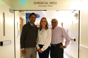 Dr. Ahmad, Melissa Powell, Dr. Kabeer, Surgical NICU at CHOC