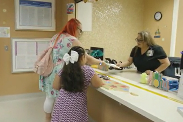 Visiting the outpatient laboratory