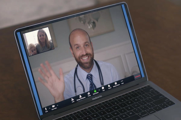 Patient on telehealth appointment
