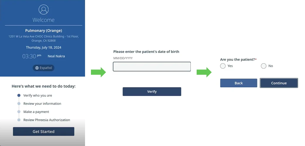 mobile check in steps