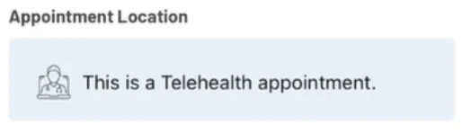 MyCHOC telehealth appointment label