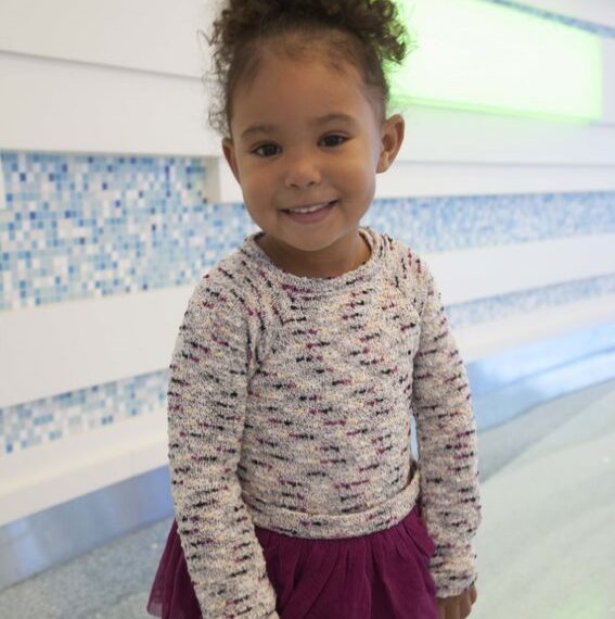 little girl smiling