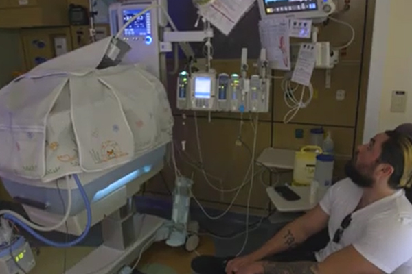 Dad in NICU at CHOC Mission