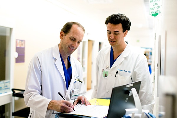 Two doctors talking