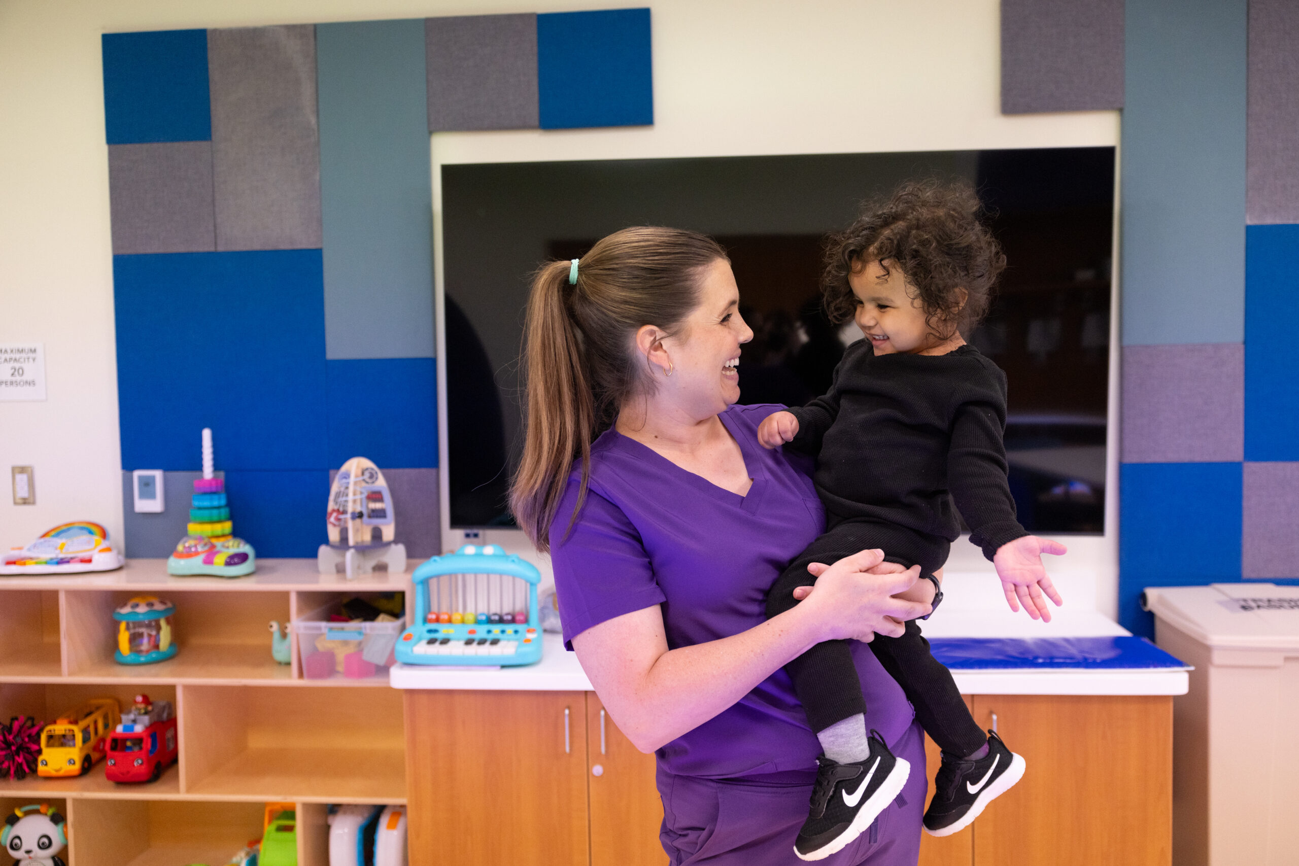 Neuroscience Inpatient Unit Playroom with a Child Life Specialist