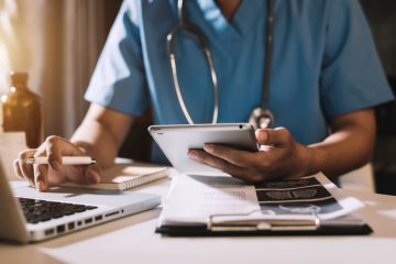 Doctor working on ipdat
