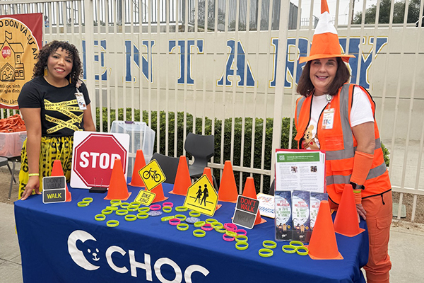Community education with a table at a community event