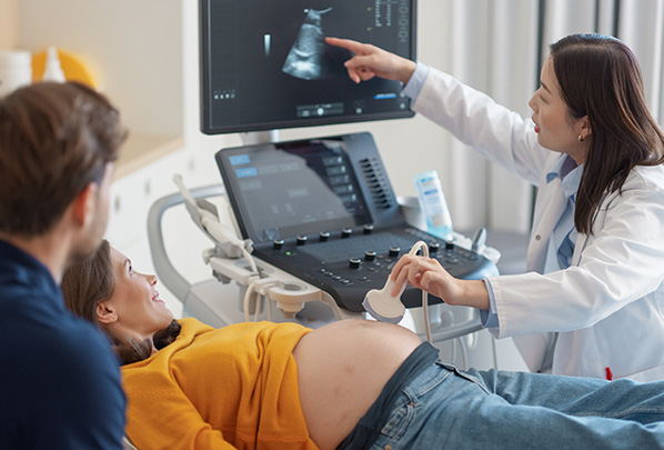 Woman receives ultrasound
