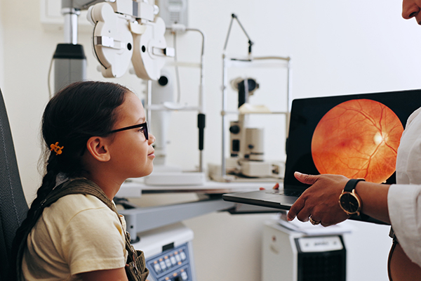 Child receiving vision screening