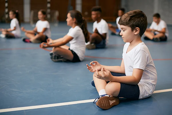 Kids practicing meditation