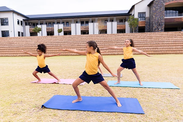 Kids doing yoga